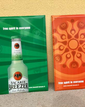 Targhe in latta pubblicità Bacardi Breezer