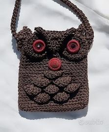 Gufo all'uncinetto handmade mini bag