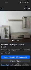parete attrezzata salotto più tavolo allungabile