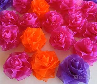 decorazioni in organza fiori fatti a mano 