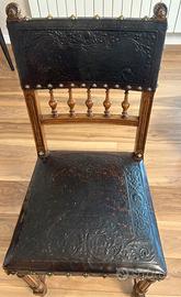 6 sedie Enrico II Francia fine XIX secolo