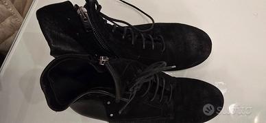 stivaletto donna pelle e camoscio