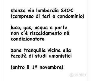 stanza via lombardia (solo ragazze )