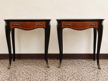 coppia comodini vintage  intarsiati