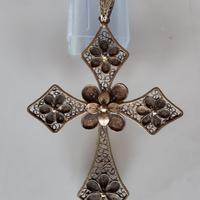 CROCE LATINA ciondolo x  collana vintage gotico