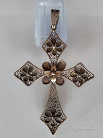 CROCE LATINA ciondolo x  collana vintage gotico