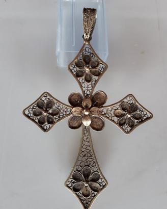 CROCE LATINA ciondolo x  collana vintage gotico