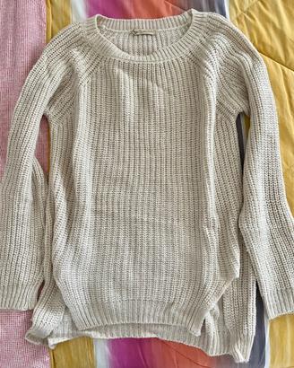 Maglione lungo panna