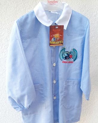 grembiule a quadretti azzurro e bianco, Gormiti