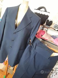 abito completo pantalone uomo blu, LEBOLE, 3 botto