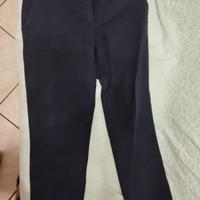 pantaloni blu cotone/lino tg 42