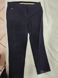 pantaloni blu cotone/lino tg 42