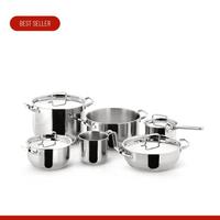 LAGOSTINA Batteria pentole Inox 10 pz SFIZIOSA Cro