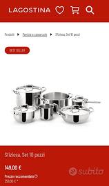 LAGOSTINA Batteria pentole Inox 10 pz SFIZIOSA Cro