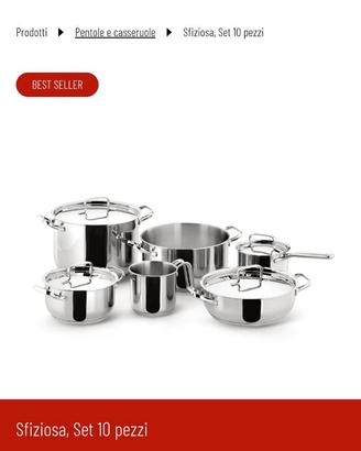 LAGOSTINA Batteria pentole Inox 10 pz SFIZIOSA Cro