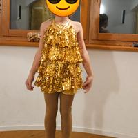 N.8 Vestiti bambina danza paillettes oro 