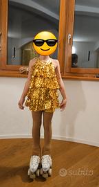 N.8 Vestiti bambina danza paillettes oro 