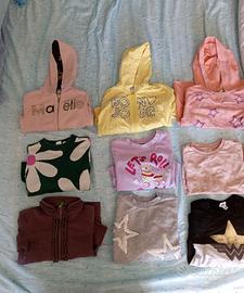 Lotto felpe garzate misura 4-5 anni 110 cm