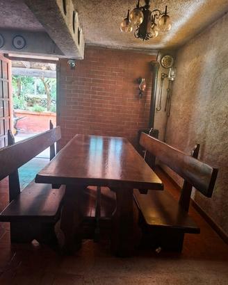 tavolo panche legno massello larice x taverna