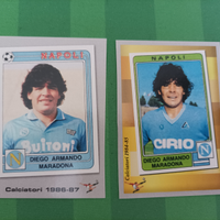 2 figurine Maradona Panini maglia Napoli