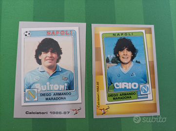 2 figurine Maradona Panini maglia Napoli