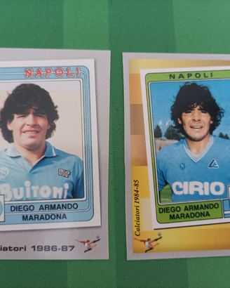 2 figurine Maradona Panini maglia Napoli