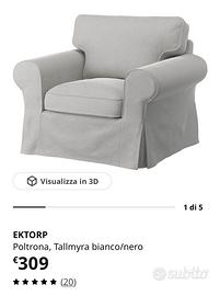 poltrona Ikea Ektorp usata color grigio