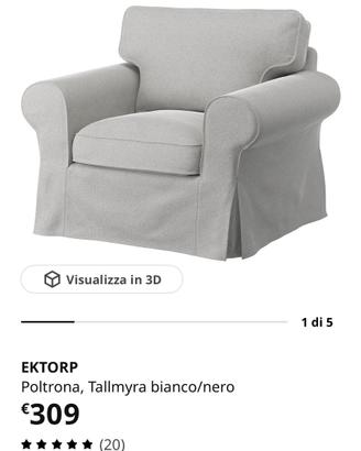 poltrona Ikea Ektorp usata color grigio