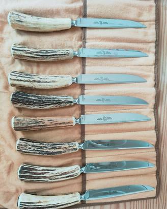 Coltelli da bistecca manico in cervo Solingen 