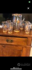 Elegante set di caraffa e sei bicchieri