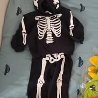 Costume carnevale scheletro taglia 92