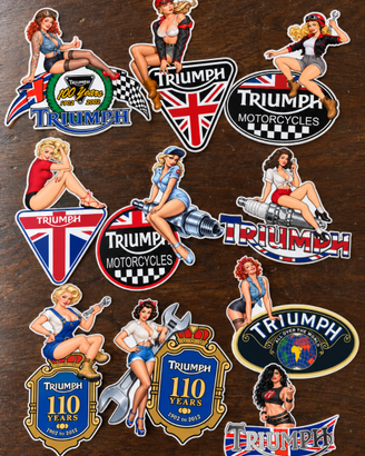 Conf.ne  N.10  stickers vintage style tipo Triumph