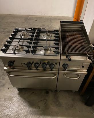 professionale ALPENINOX 4 fuochi con forno + Fry