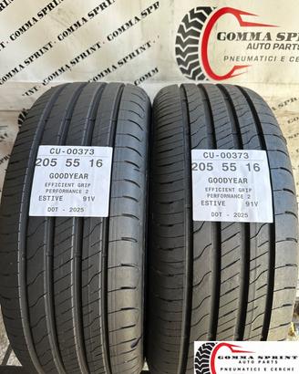 2 PNEUMATICI 205/55 R16 GOODYEAR ESTIVE SEMINUOVE