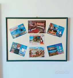 Quadro vintage collage di cartoline Riviera Ligure