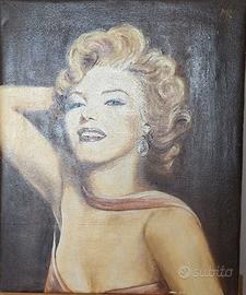 Dipinto Olio su Tela Marilyn Monroe Vintage