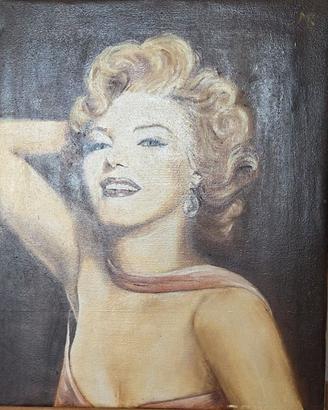 Dipinto Olio su Tela Marilyn Monroe Vintage