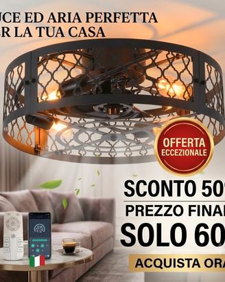 Ventilatore Soffitto Luce Ganeed 50cm Telecomando