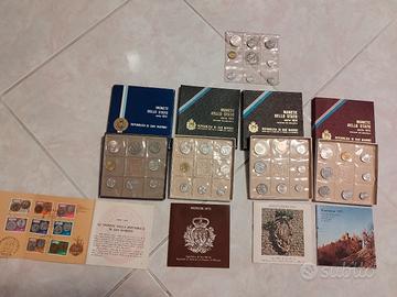 5 set  div. con Moneta da 500 lire in argento 