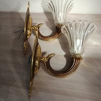 Coppia lampade Murano Barovier vintage 