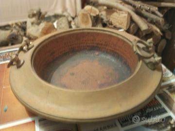 Braciere scaldino in rame martellata