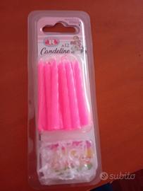 candeline colorate nuove rosa