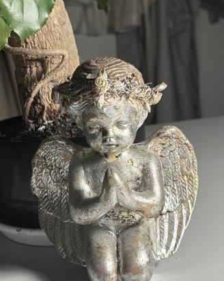 Angioletto in cotto foglia argento
