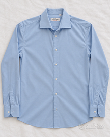 Camicia MC Laurent uomo XL azzurra cotone stretch