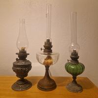 lampade petrolio peltro e vetro