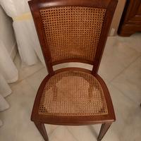 Set sedie in legno con paglia di Vienna