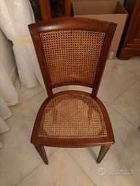 Set sedie in legno con paglia di Vienna