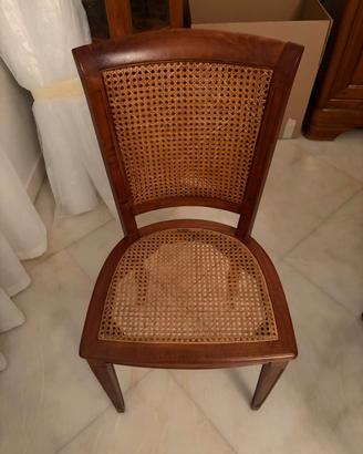 Set sedie in legno con paglia di Vienna