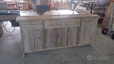 credenza in legno vecchio 4 ante 4 cassetti