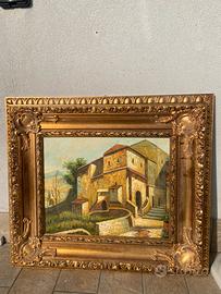 Quadro olio su tela con cornice in legno